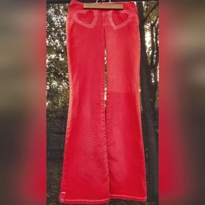 Vintage Moschino Heart Denim Pants Orange